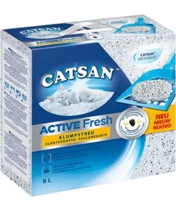 Lettiera igienica per gatti catsan 'active fresh' 8 litri