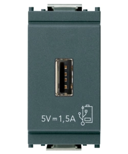 Unit alimentazione usb 1m 5v1,5a grigio