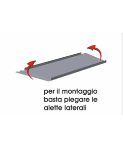 Ripiani multiuso, reversibili, con reggimensole integrate - bianco - 2 pz.