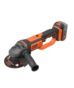 Smerigliatrice angolare a batteria black+decker 'bcg720m1-qw' disco 115/125 mm 18v 4ah + caricabatterie rapido 1 a + soft bag