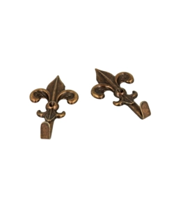 Ganci per quadri modello "giglio" 19 x 32 mm. finitura bronzata 5 pz.