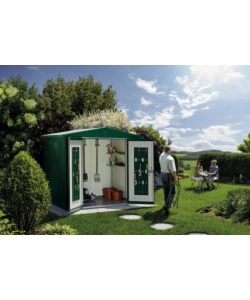 Casetta da giardino biohort "europa  1" in acciaio zincato colore verde scuro 172x84x196 cm