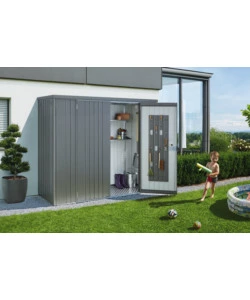 Armadio per attrezzi in acciaio zincato "230" grigio quarzo 227 x 83 x 182,5h - biohort. 30080