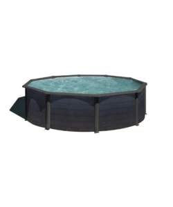 PISCINA FUORI TERRA ROTONDA GRE 'KEA' IN ACCIAIO COLORE GRAFITE 460x460x120 - COD. KIT460GF