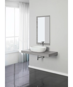 Mobile bagno sospeso "shelf" finitura cemento, 120x50x8 cm