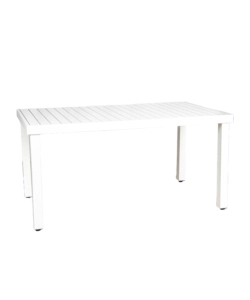 Tavolo da esterno euro garden in alluminio fisso colore bianco, 152x90x75h cm