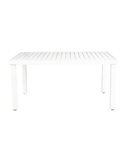 Tavolo da esterno euro garden in alluminio fisso colore bianco, 152x90x75h cm