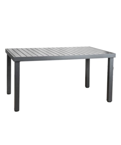 Tavolo da giardino euro garden in alluminio fisso colore grigio, 152x90x75 cm