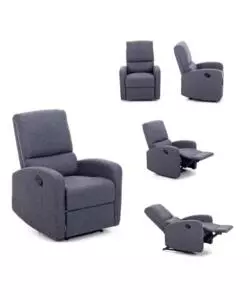 Poltrona con recliner manuale 'fiorella' blu, 74x78x105 cm