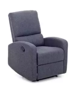 Poltrona con recliner manuale "fiorella" blu, 74x78x105 cm