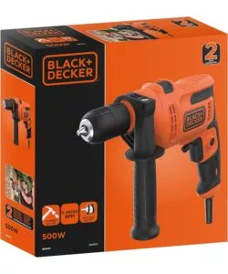 Trapano a percussione elettrico black+decker "beh200-qs" 500 w