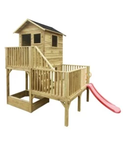 Casetta da giardino per bambini in legno domus 'hubert' con scivolo e sabbiera 226,5x176x272 cm