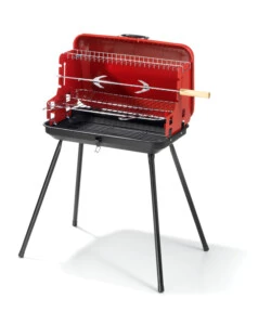 Barbecue a carbone a valigetta con coperchio, 28x46x59 cm - ompagrill