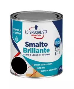 Smalto acqua brillante 0,5 lt. nero