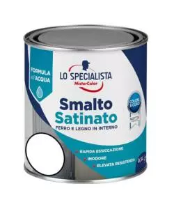 Smalto acqua satinato 0,5 lt. bianco