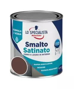 Smalto acqua satinato 0,5 lt. marrone