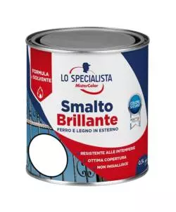 Smalto solvente brillante 0,5 lt. bianco