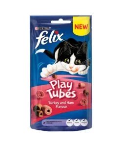 Felix playtubes con pollo e prosciutto alimento per gatti - 50 grammi.