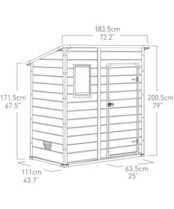 Casetta da giardino keter "manor pent 6x4" in resina colore beige con porta battente singola 183,5x111x200,5 cm