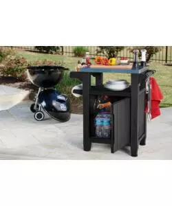 Tavolino keter "utility x" per bbq in resina - 150 l 82x52x90 cm grafite