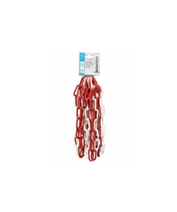 Catena genovese pretagliata maglia lunga saldata  5 mm. in acciaio bianco/rosso 5 mt.