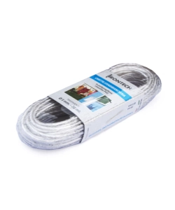 Cavo stendibiancheria  5 mm. in acciaio ottonato rivestito pvc bianco 20 mt.