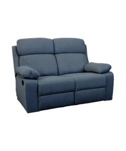 Divano 2 posti 'annika' con recliner manuale in tessuto blu, 145x93x101 cm