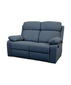 Divano 2 posti bellahome 'annika' con recliner manuale in tessuto blu, 145x93x101 cm