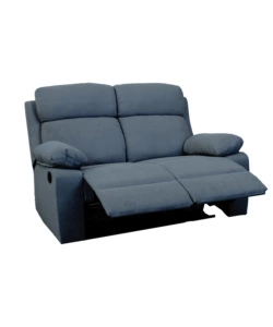 Divano 2 posti bellahome "annika" con recliner manuale in tessuto blu, 145x93x101 cm