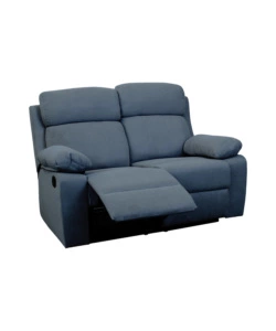 Divano 2 posti bellahome "annika" con recliner manuale in tessuto blu, 145x93x101 cm