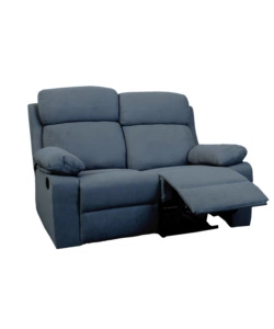 Divano 2 posti bellahome "annika" con recliner manuale in tessuto blu, 145x93x101 cm