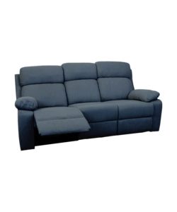 Divano 3 posti bellahome "annika" con recliner manuale in tessuto blu, 198x93x101 cm