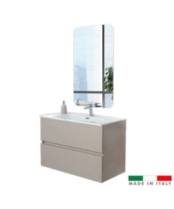 Mobile bagno sospeso 'pastello' tortora, 90x47x60 cm