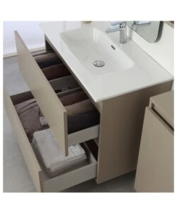 Mobile bagno sospeso "pastello" tortora, 90x47x60 cm