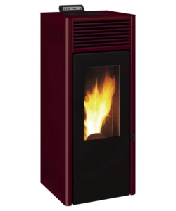 Stufa a pellet invicta 'nuova nola' rossa 9,5 kw - 4 stelle