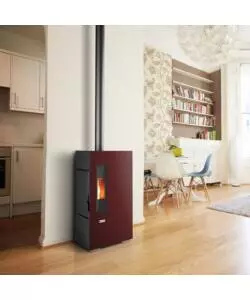 Stufa a pellet slim canadian stove "mini 5" bordeaux 4,4 kw