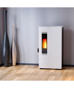 Stufa a pellet slim  canadian stove "mini 5" bianco 4,4 kw