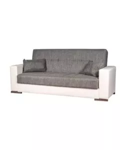 Divano letto 'padova' 3 posti bianco grigio, 230x93x97 cm