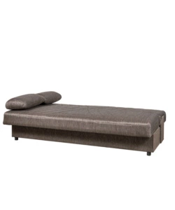 Divano letto 3 posti "fiji" marrone con cassettone contenitore, 183x81x89 cm