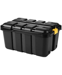 Contenitore Rollbox L 59 x H 30 x P 39 cm coperchio con color sabbia,  chiusura con clips e ruote