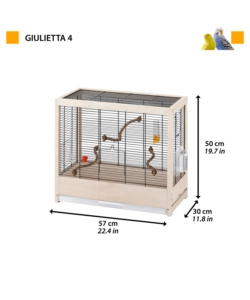 Gabbia per uccelli 'giulietta 4' in legno , 57x30x50 cm - ferplast