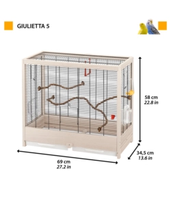 Gabbia per uccelli 'giulietta 5' in legno , 69x34,5x58 cm - ferplast