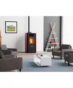 Stufa a pellet canadian stove "design 8" bordeaux 7,8 kw