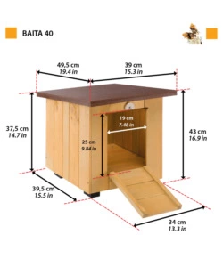 Cuccia per cani da esterno 'baita 40' in legno, 39x50x43 cm - ferplast