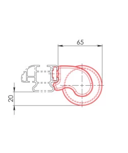 Rullo posteriore per barre kargo - 64 cm  n11030