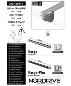 Kit attacchi per barre auto portatutto renault trafic 01 nissan primastar 03  n30143