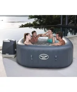 Piscina idromassaggio gonfiabile riscaldata bestway "lay-z-spa hawaii hydrojet pro" 4/6 persone 180x180x71 cm con copertura gonfiabile, cartuccia ed erogatore chemconnect  - cod. 54138