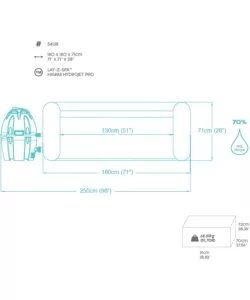 Piscina idromassaggio gonfiabile riscaldata bestway "lay-z-spa hawaii hydrojet pro" 4/6 persone 180x180x71 cm con copertura gonfiabile, cartuccia ed erogatore chemconnect  - cod. 54138