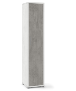 Colonna 1 anta cemento e ossido bianco, 39x182x41 cm