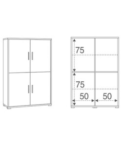 Mobile 2 Ante Bianco Ossido E Cemento, 71x41x110 Cm in vendita online